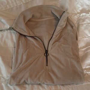 Vuori Quarter-Zip velour ribbed Haven top, Like New, XS